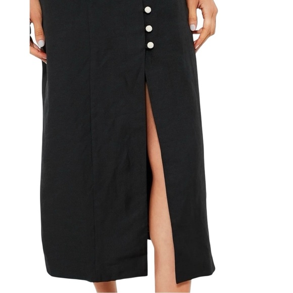 Tuckernuck Leighton Midi Dress Sleeveless Linen Blend Black Mandarin Collar XXL - Picture 11 of 17